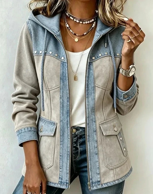 DELACROIX | Chaqueta con capucha bimaterial Véronique