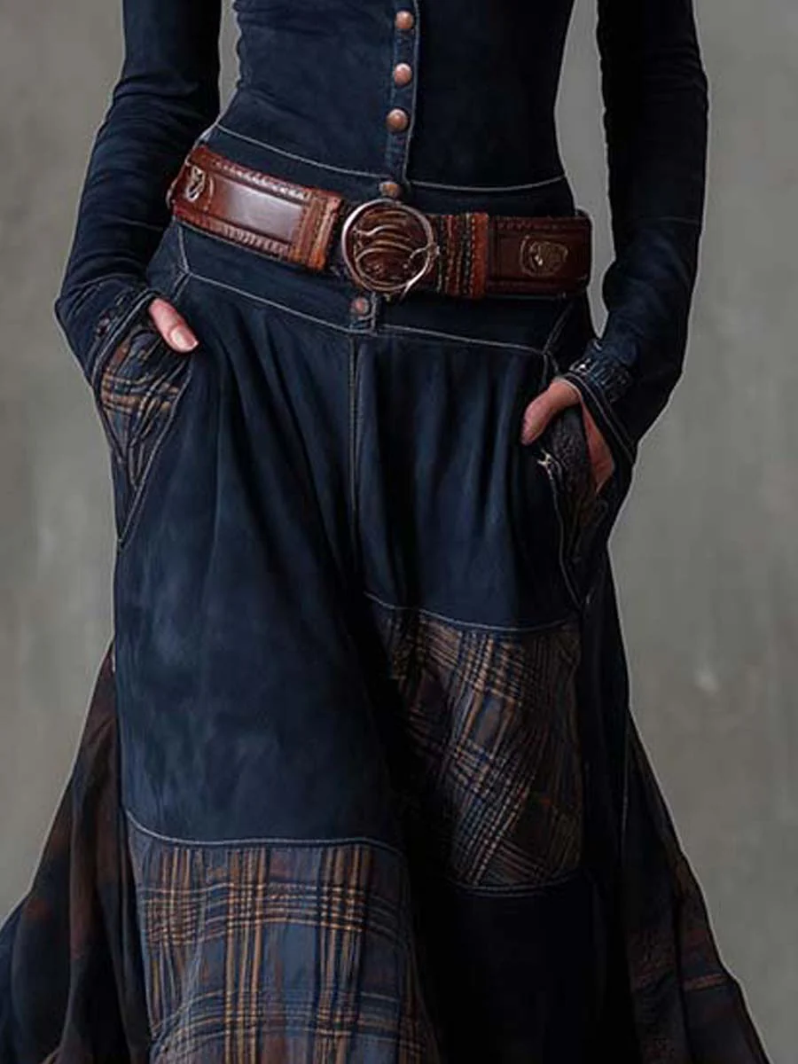 Livia – Maxi Vestido de Ante con Cinturón