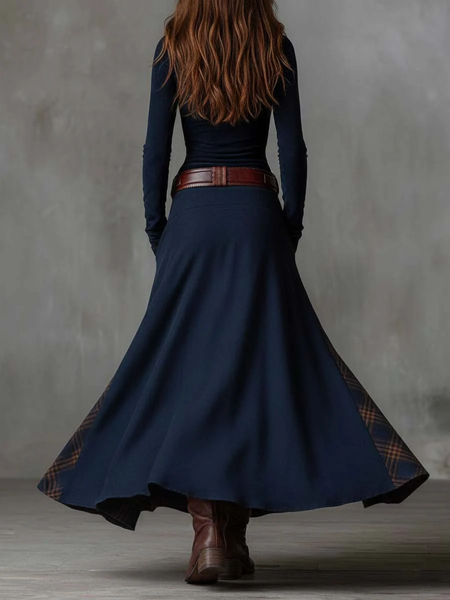 Livia – Maxi Vestido de Ante con Cinturón