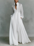 Léonie™ | Vestido Maxi Minimalista de Cuello Alto