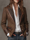 Gisèle | Blazer con Paneles y Estampado de Espiguilla