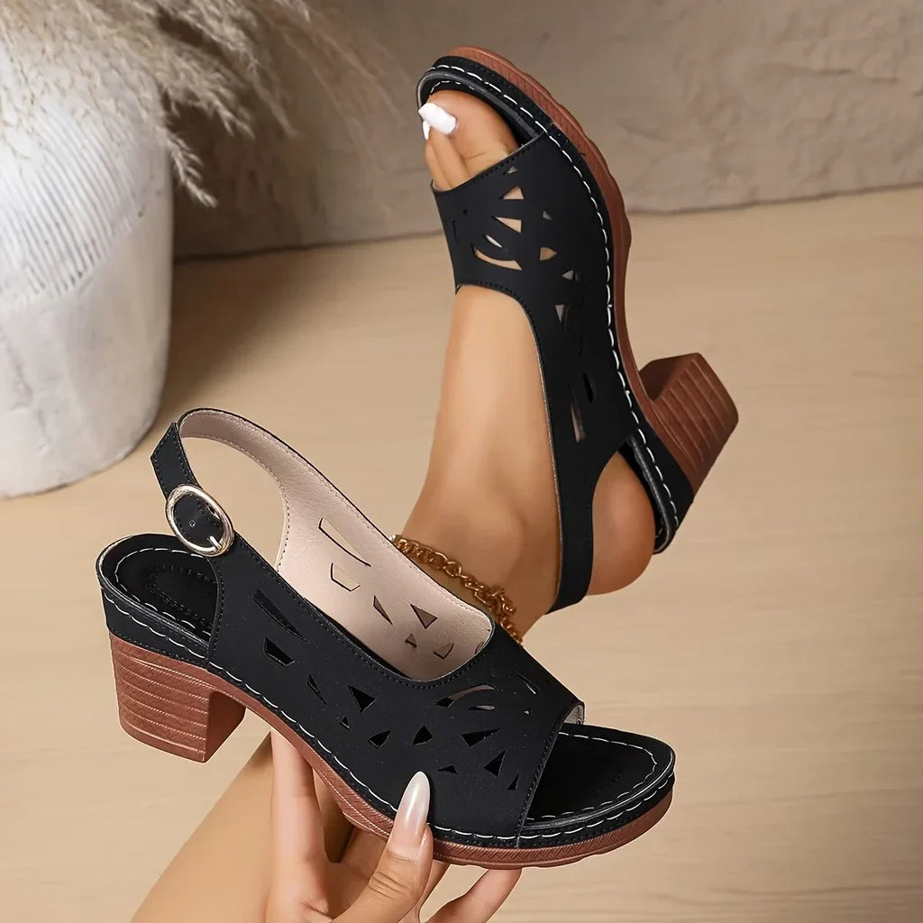 Sandalias de cuña bohemias con triple soporte del arco plantar para mujeres