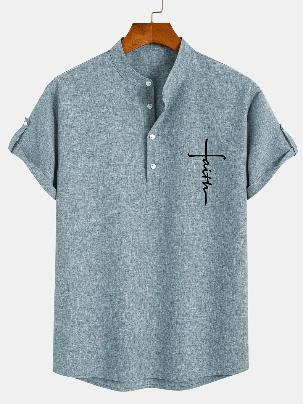 Leblanc™ | Camisa elegante de manga corta y cuello alto