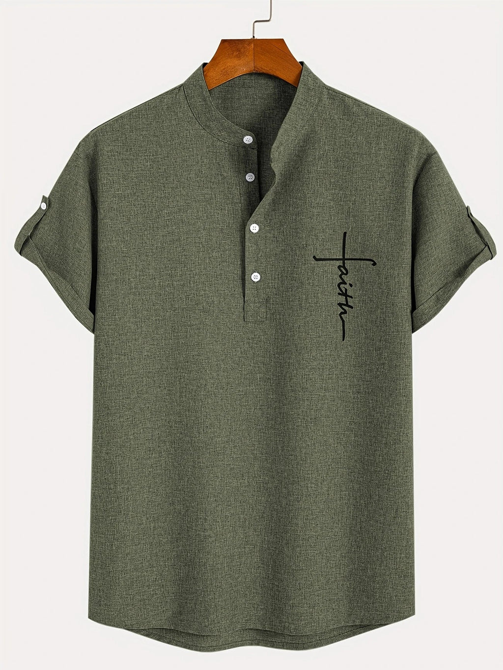 Leblanc™ | Camisa elegante de manga corta y cuello alto
