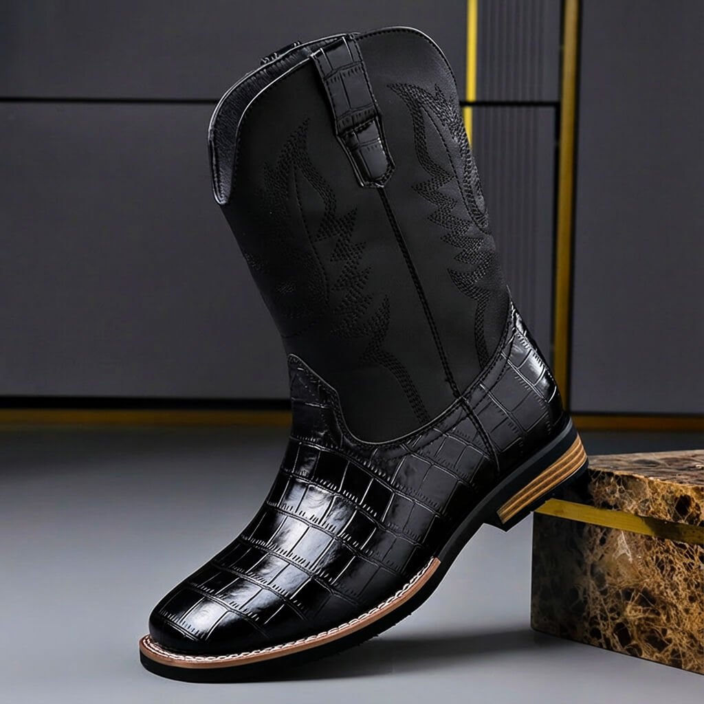 Rivoli | Botas western efecto cocodrilo