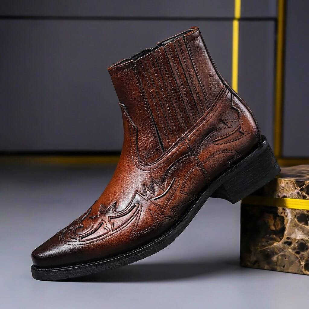 Odéon | Botines western con sobrepespuntes