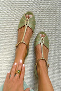 Tacones de bloque cut-out peep toe con correa en T