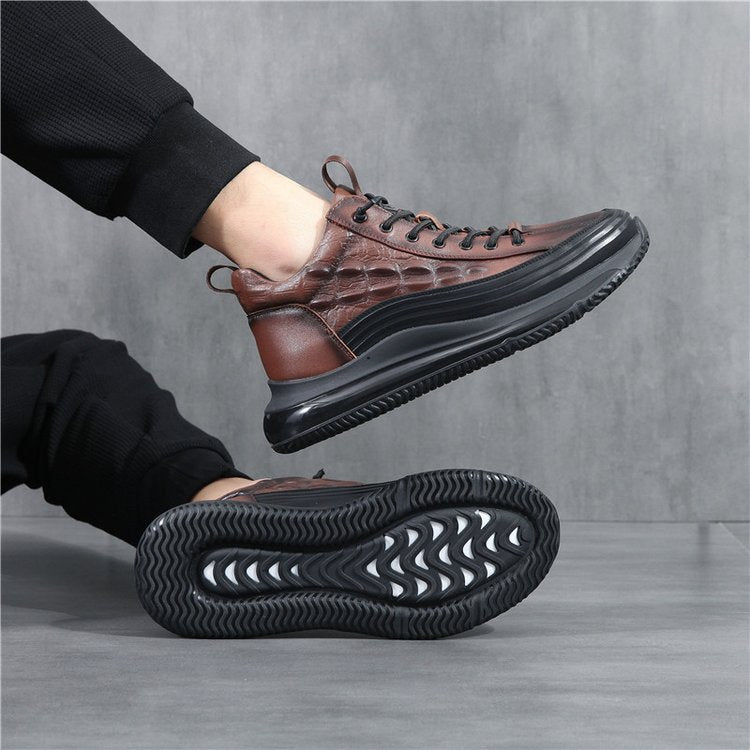 Zapatos casuales para hombre de cuero de vaca con cojín de aire