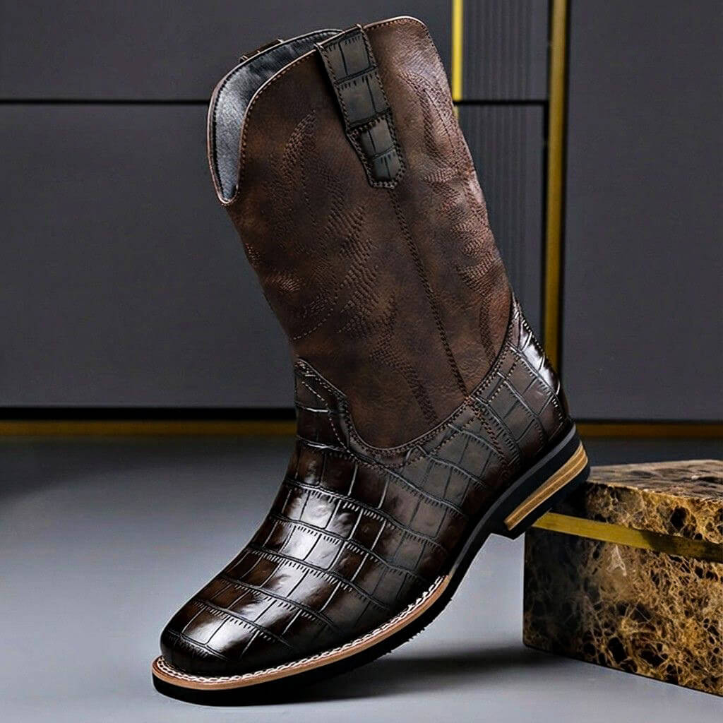 Rivoli | Botas western efecto cocodrilo