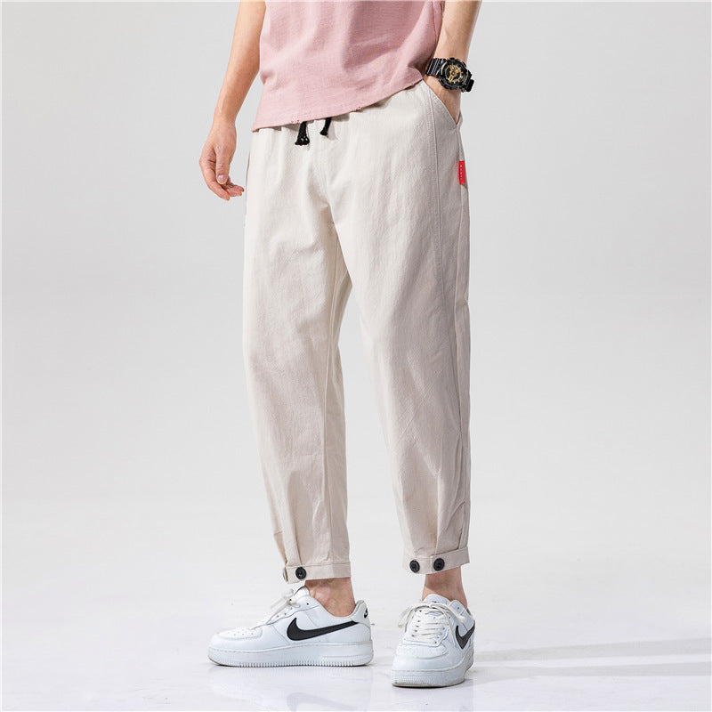 Theo - Pantalones Ajustados de Algodón