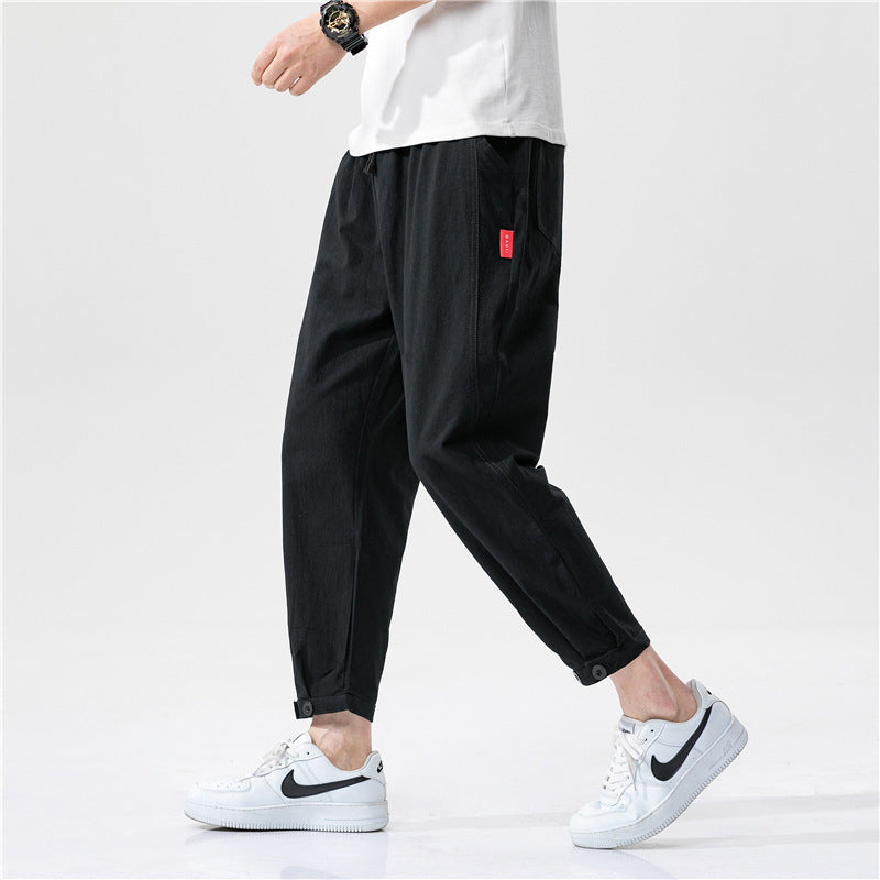 Theo - Pantalones Ajustados de Algodón
