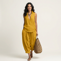 Twiila | Conjunto de top cruzado y pantalón ancho