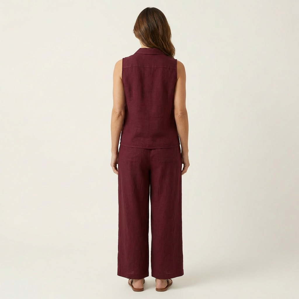 Twiila | Conjunto de top cruzado y pantalón ancho
