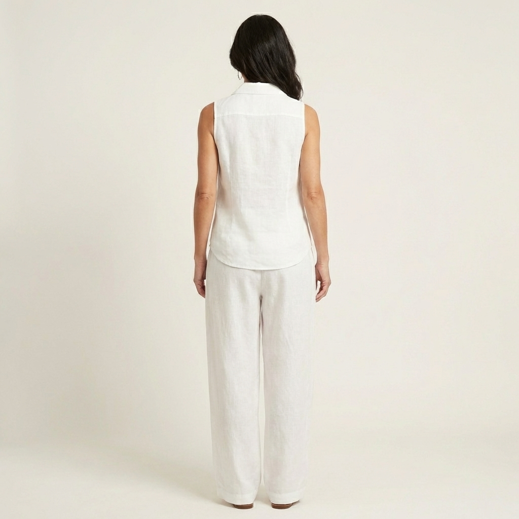 Twiila | Conjunto de top cruzado y pantalón ancho