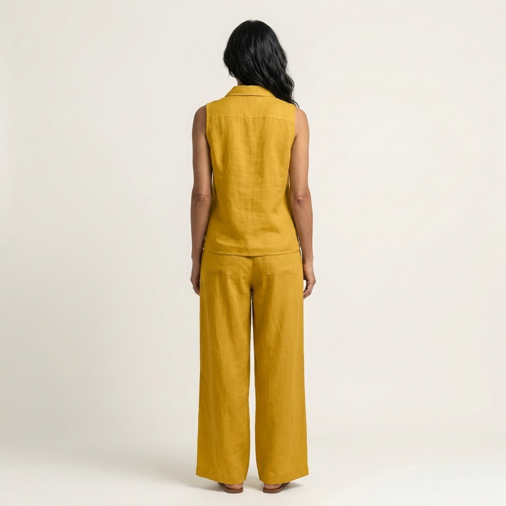 Twiila | Conjunto de top cruzado y pantalón ancho