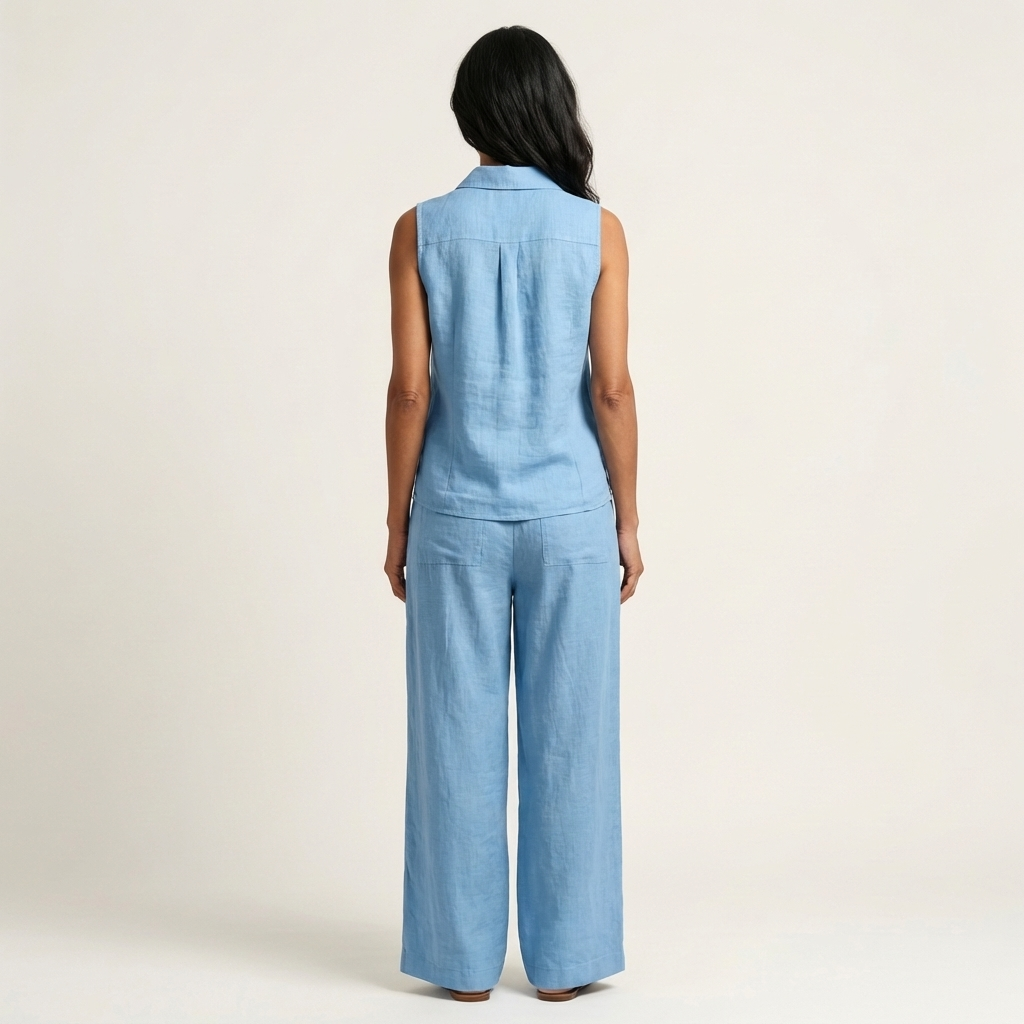 Twiila | Conjunto de top cruzado y pantalón ancho