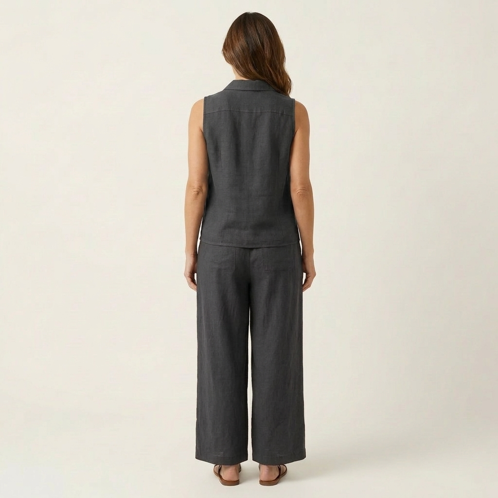 Twiila | Conjunto de top cruzado y pantalón ancho