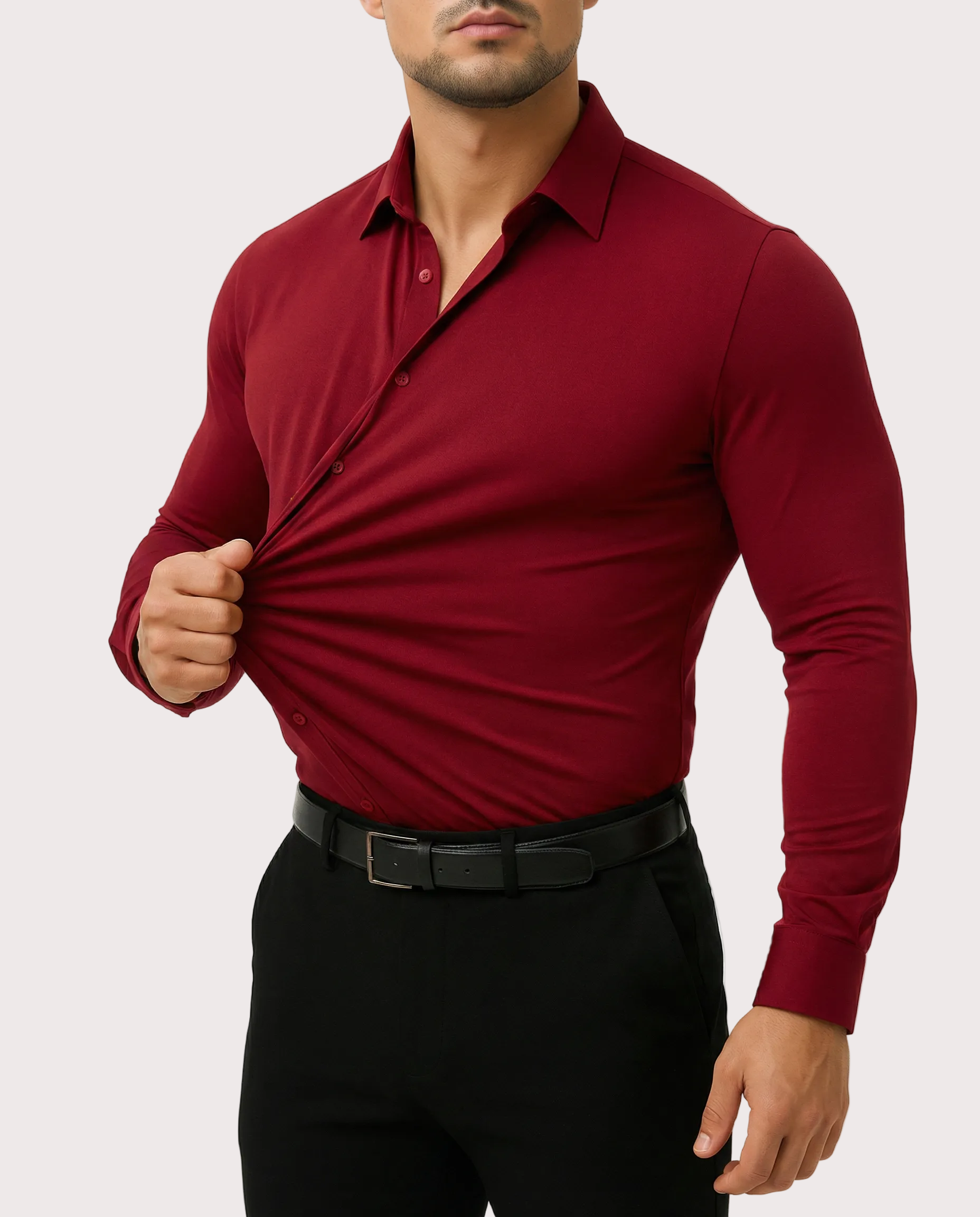 Camisa azul elastizada