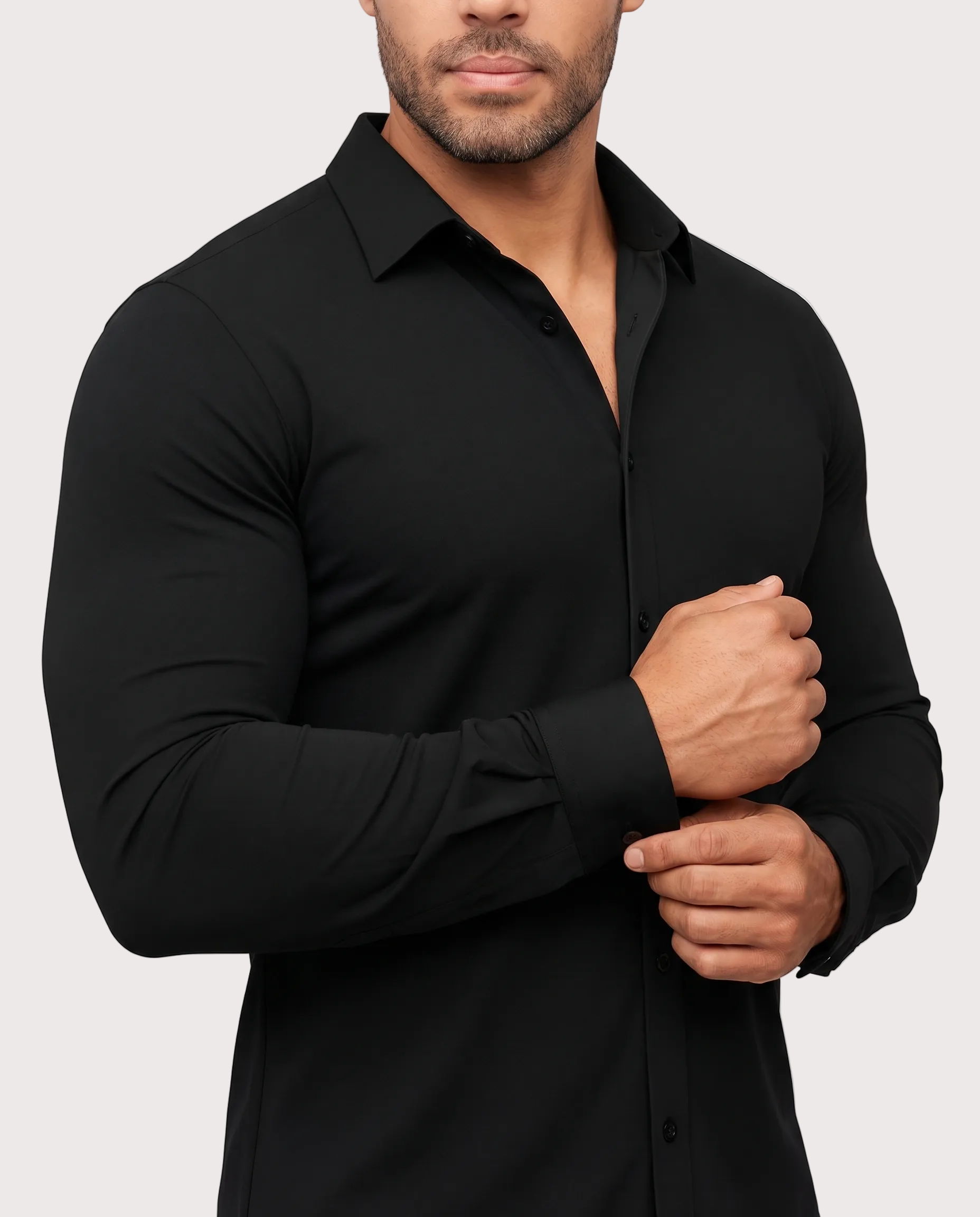 Camisa azul elastizada