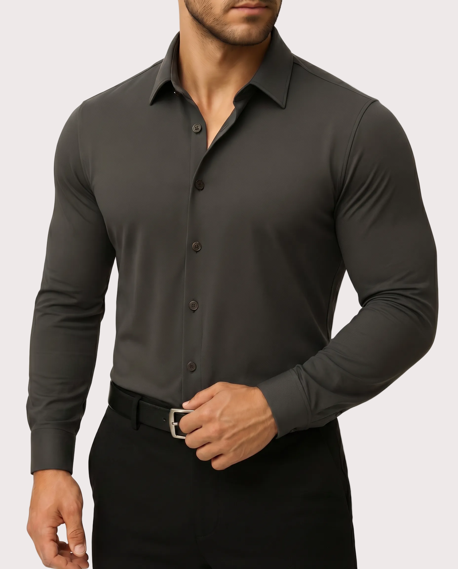 Camisa azul elastizada