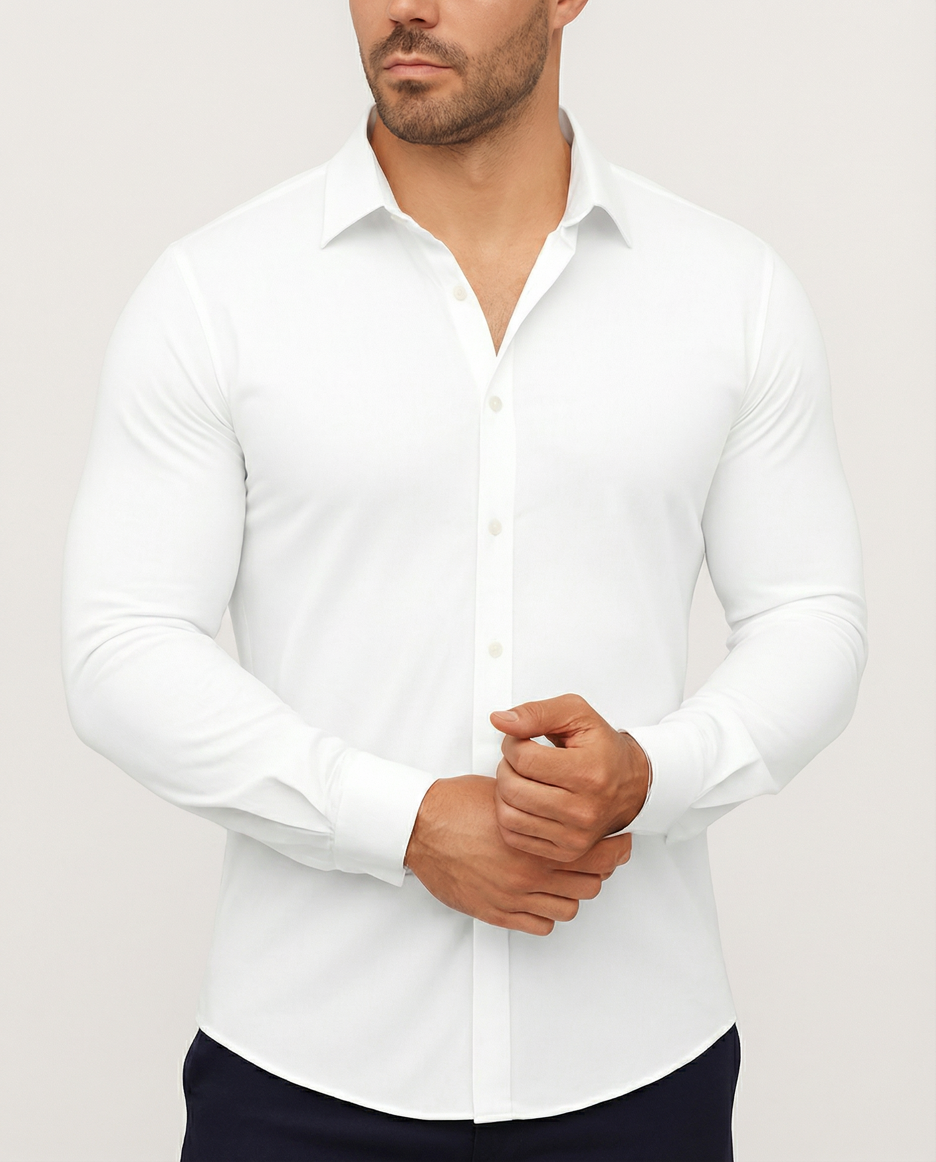Camisa azul elastizada