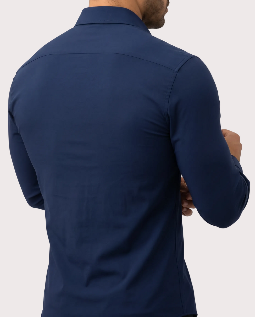 Camisa azul elastizada