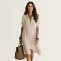 Nidalie | Vestido camisero midi con puños vueltos