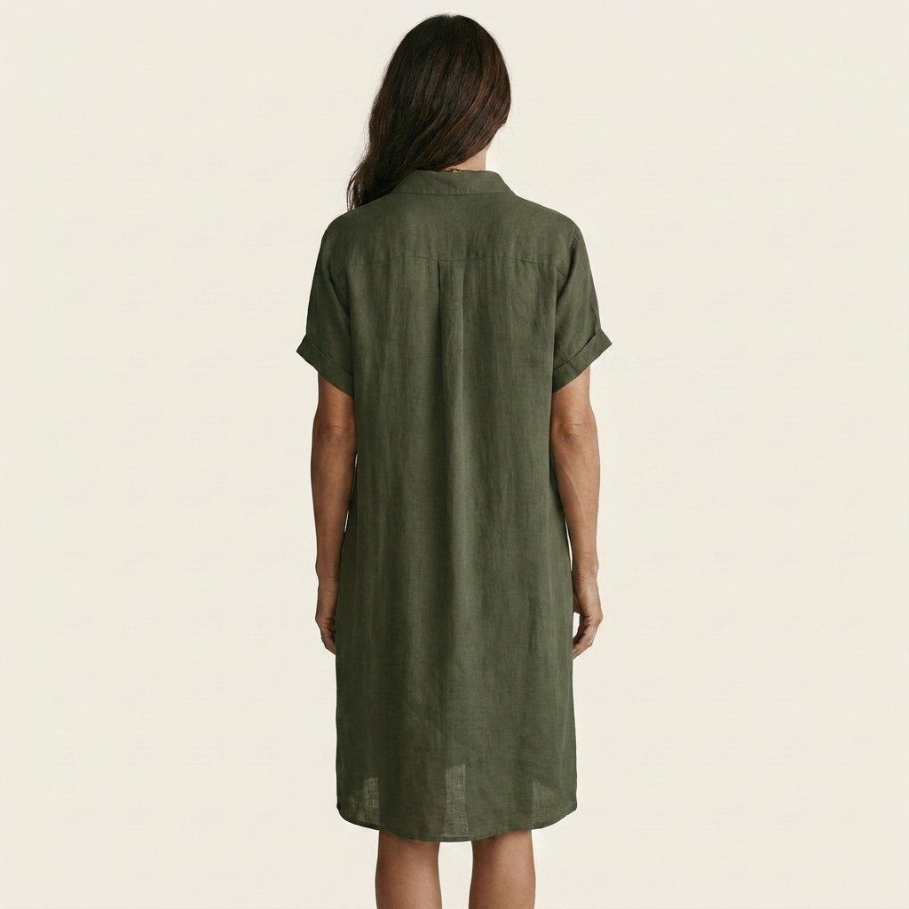 Nidalie | Vestido camisero midi con puños vueltos