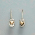 Macarena - Pendientes en Forma de Corazón de Plata y Oro