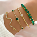 Aurora - Set de Pulseras Vintage con Circonita Verde