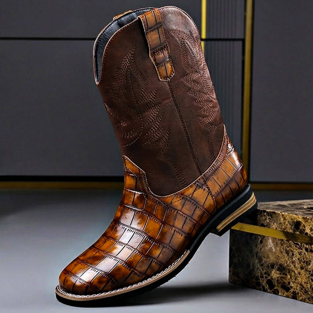 Rivoli | Botas western efecto cocodrilo