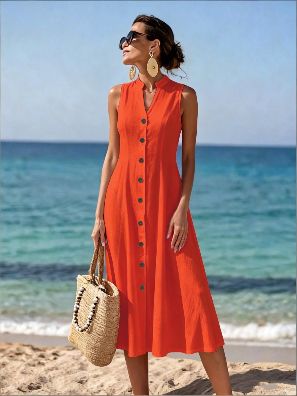 Naira | Vestido largo sin mangas con escote en V