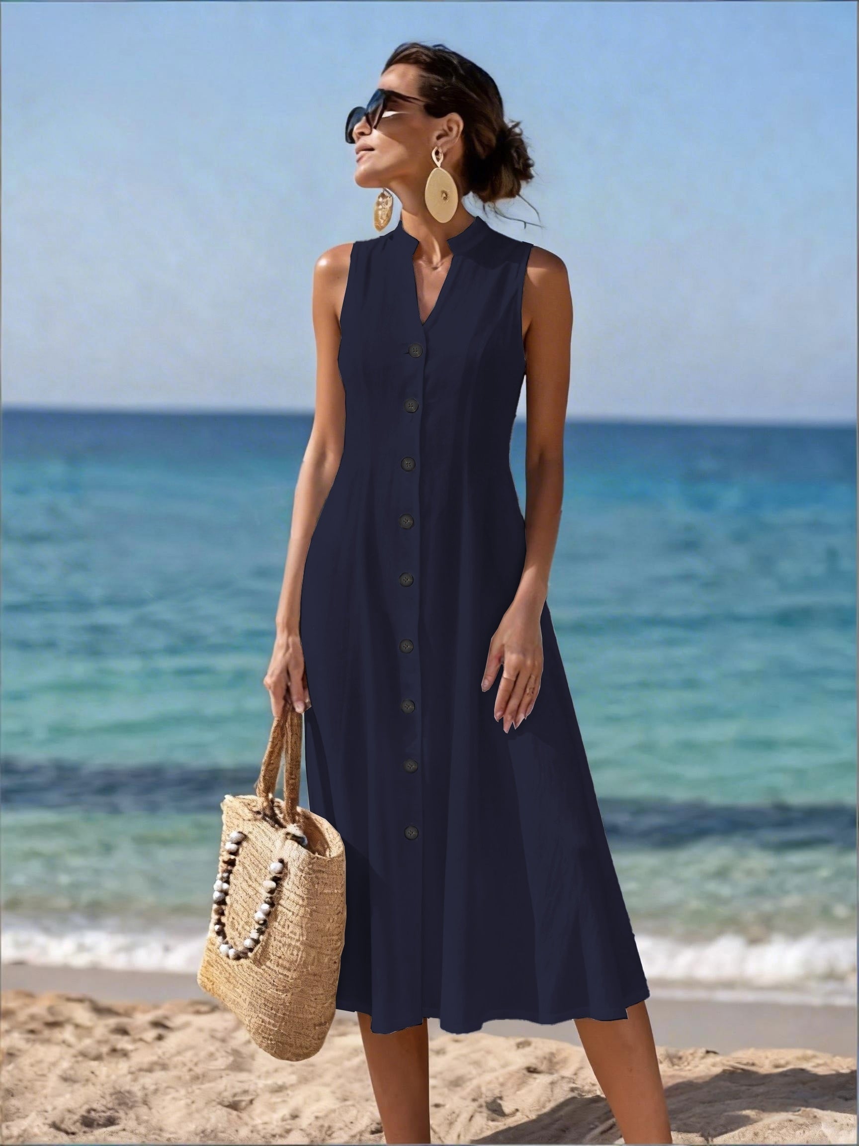 Naira | Vestido largo sin mangas con escote en V