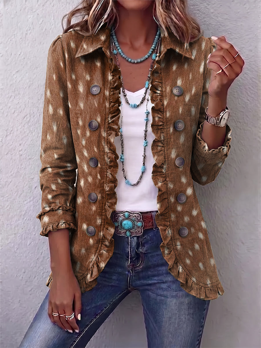 Pasqualina | Chaqueta Estampado Animal con Volante