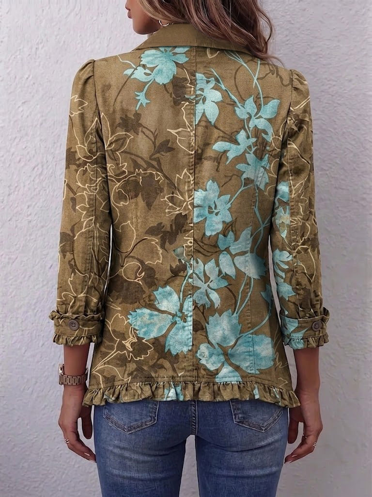 Domenica | Chaqueta Floral Degradada con Volante
