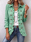 Charlene™ | Chaqueta de botones con volantes y cuadro vichy