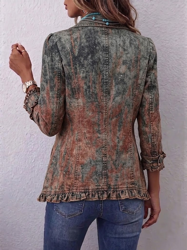 Vincenza | Chaqueta Degradada Texturizada con Volante