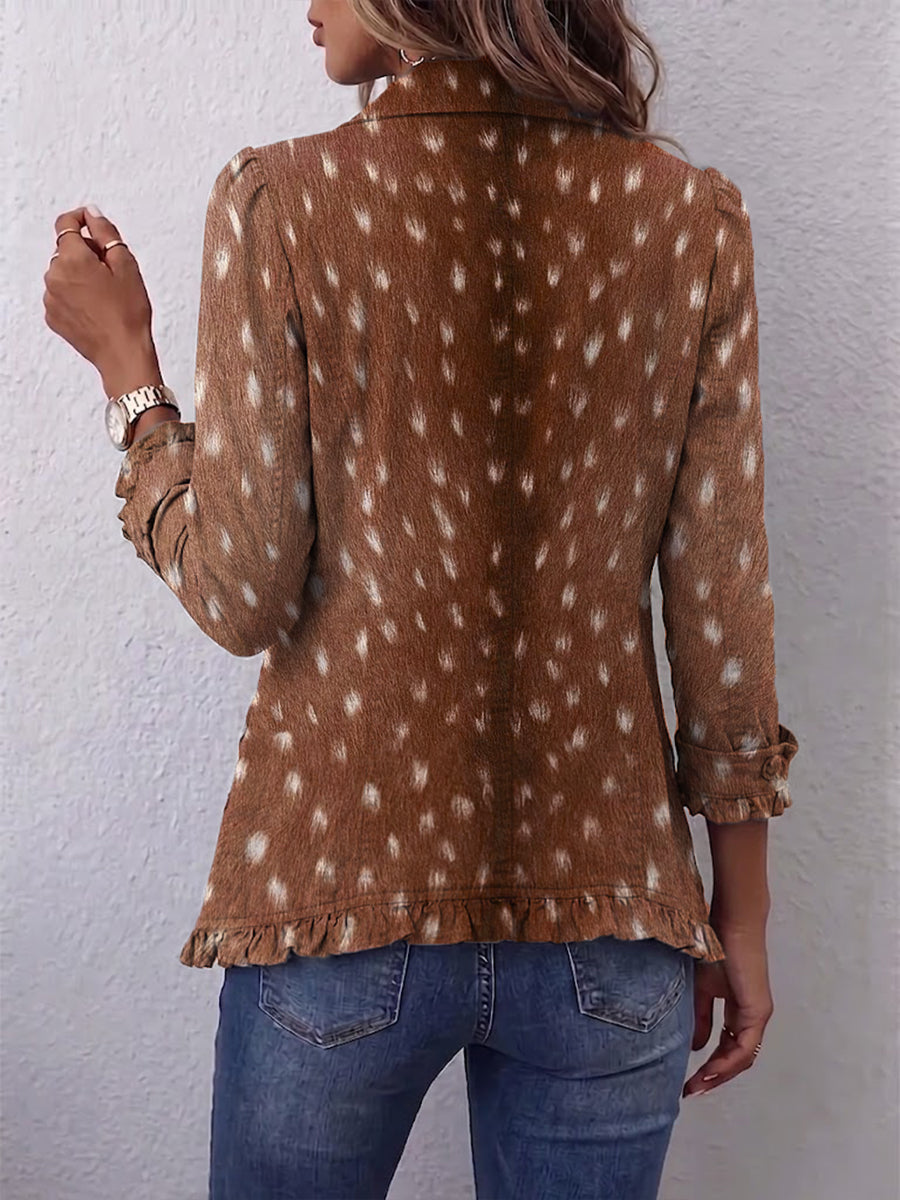 Pasqualina | Chaqueta Estampado Animal con Volante