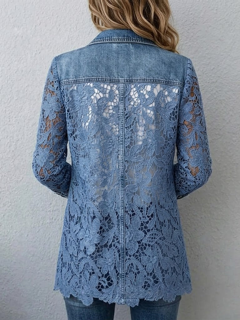 Lacinda™ | Blazer con paneles de encaje floral