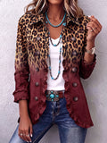 Immacolata | Blazer Leopardo Burdeos con Volante