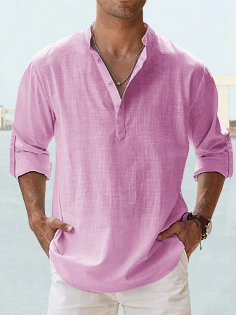 LAURENT MONACO | CAMISA MINIMALISTA CON CUELLO MANDARÍN PARA HOMBRE