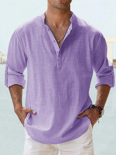 LAURENT MONACO | CAMISA MINIMALISTA CON CUELLO MANDARÍN PARA HOMBRE