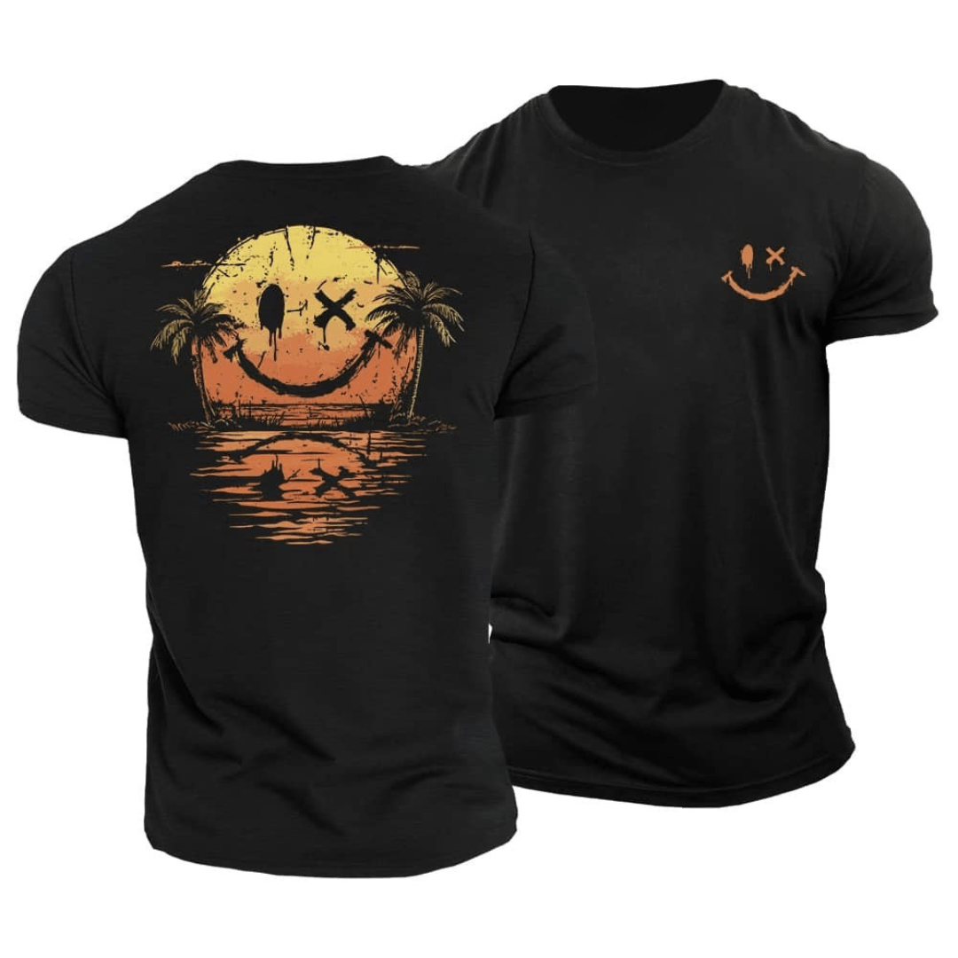 Camiseta de verano con cara sonriente del mar
