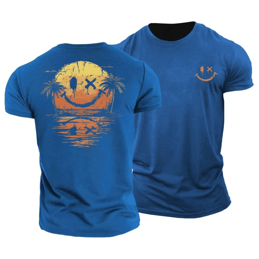 Camiseta de verano con cara sonriente del mar