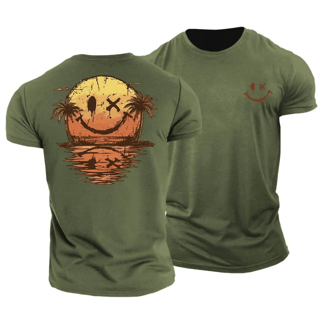 Camiseta de verano con cara sonriente del mar