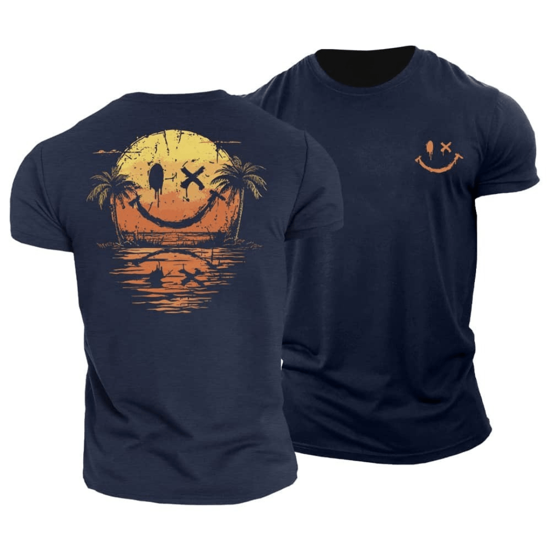 Camiseta de verano con cara sonriente del mar