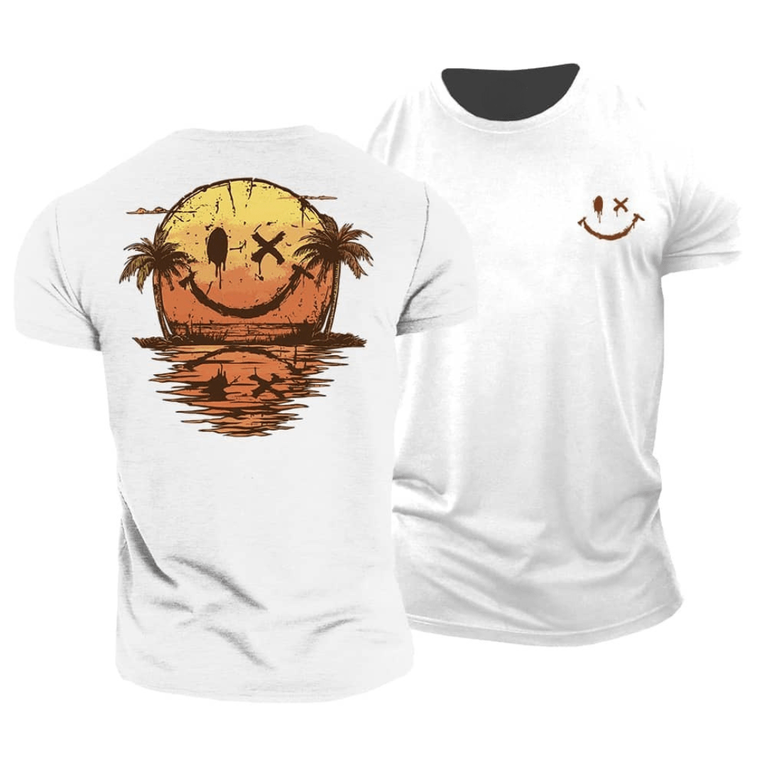 Camiseta de verano con cara sonriente del mar