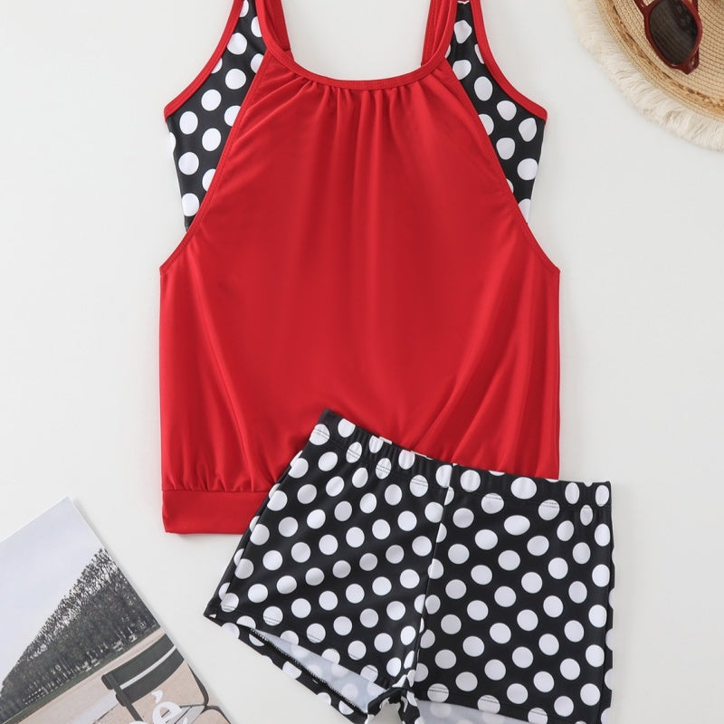 🏖️ Verano caliente – 50% de descuento 👙 Conjunto de bikini de dos piezas para mujer con lunares