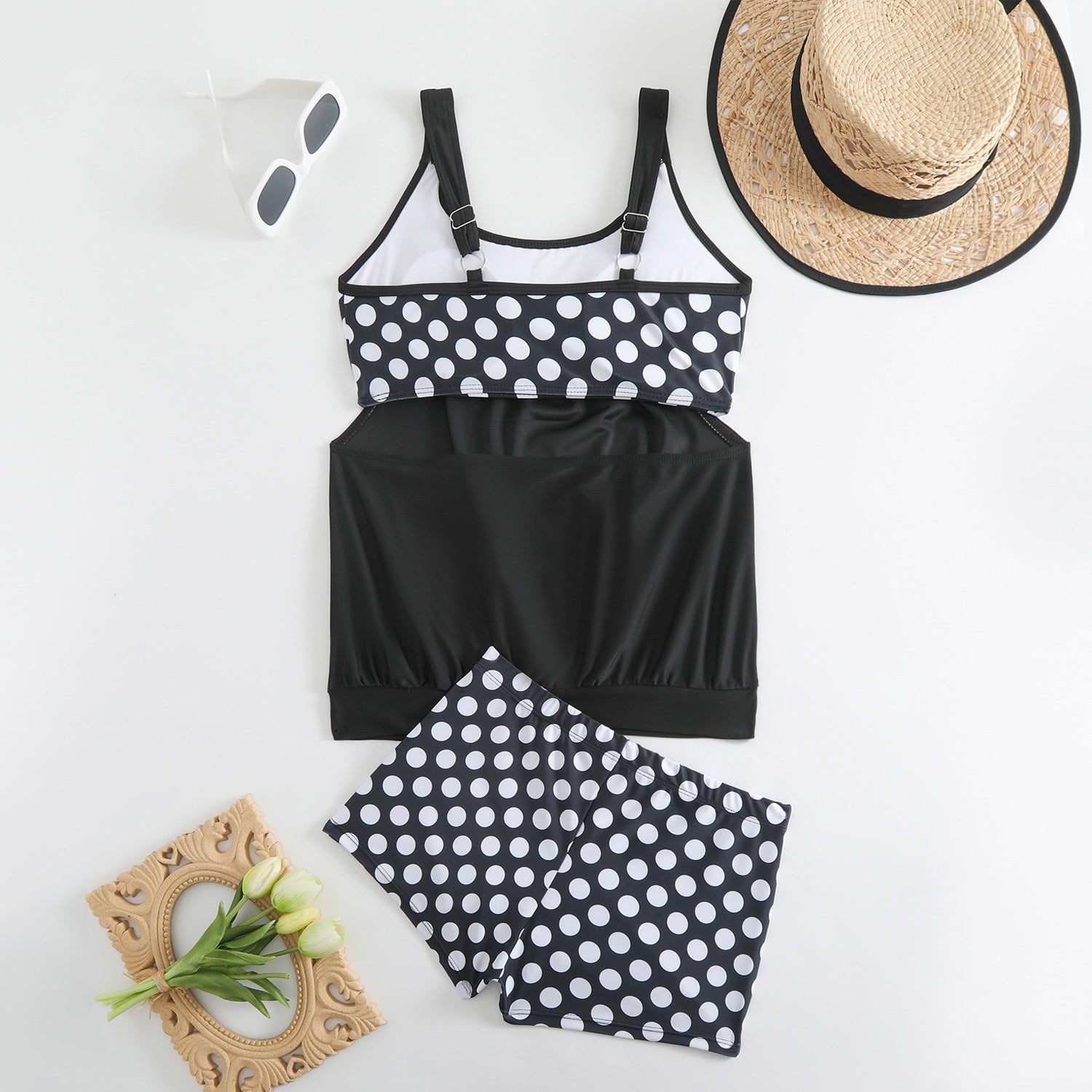 🏖️ Verano caliente – 50% de descuento 👙 Conjunto de bikini de dos piezas para mujer con lunares