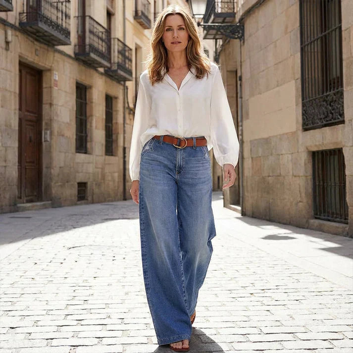 Paula – Vaqueros de cintura alta y pierna ancha